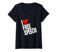 Donna Amo la libertà di parola Libertà di parola Maglietta con Collo a V