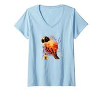 Donna Amo la pallacanestro Mi piace la pallacanestro B-Ball Sport Lover Maglietta con Collo a V