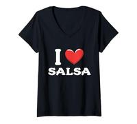 Donna Amo la Salsa Maglietta con Collo a V