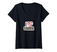 Donna Amo la sauna Maglietta con Collo a V