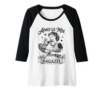 Donna Amo Le Mie Ragazze Allevatrice Galline Polli Pollaio Maglia con Maniche Raglan