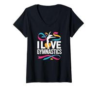 Donna Amo Lo Spirito di appassionato di Ginnastica Maglietta con Collo a V