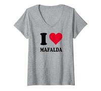 Donna Amo Mafalda Maglietta con Collo a V