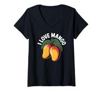 Donna Amo Mango Entusiast Tropical Delight Maglietta con Collo a V