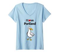 Donna Amo Portland Maglietta con Collo a V