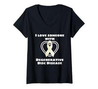 Donna Amo Qualcuno con malattia degenerativa del Disco Dolore cronico Maglietta con Collo a V