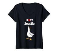 Donna Amo Seattle Maglietta con Collo a V