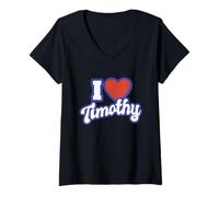 Donna Amo Timoteo Maglietta con Collo a V