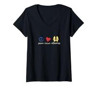 Donna Amore di Pace Riflessologia Massaggio riflessologo Maglietta con Collo a V