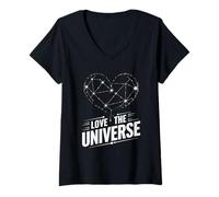 Donna Amore L'Universo Costellazione Cuore Spazio Cosmo Maglietta con Collo a V