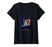 Donna Amore per la Musica Jazz Maglietta con Collo a V