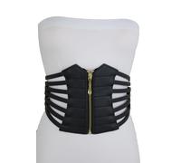 Donna Ampio Fascia Elastica Oro Cerniera Sexy Cintura Hip Vita Alta Corsetto M L