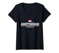 Donna Amsterdam Netherlands Maglietta con Collo a V