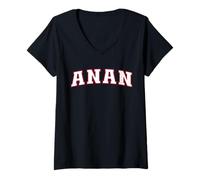 Donna ANAN Giappone Nihon Giappone ANAN Maglietta con Collo a V