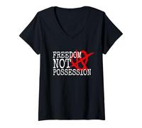 Donna Anarchia relazionale Freedom Not Possession Poliamore Maglietta con Collo a V