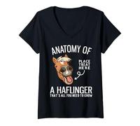 Donna Anatomia di Un Haflinger Divertente Haflinger Maglietta con Collo a V