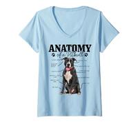 Donna Anatomia di Un Pitbull Cane Divertente Pitbull Mamma Maglietta con Collo a V