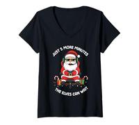 Donna Ancora 5 Minuti Funny Santa Gamer Christmas Maglietta con Collo a V