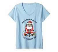 Donna Ancora 5 Minuti Funny Santa Gamer Christmas Maglietta con Collo a V