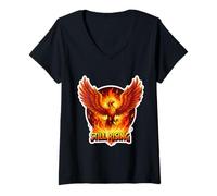 Donna Ancora in aumento Celeb Motivational Phoenix Comeback Superamento Maglietta con Collo a V