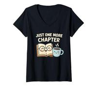 Donna Ancora Un capitolo - Book Lover Reading Coffee Kawaii Maglietta con Collo a V