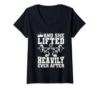 Donna And She Lifted Heavily Ever After Workout Maglietta con Collo a V
