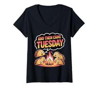 Donna And Then Came Tuesday Battute di Cibo Brama di Taco |- Maglietta con Collo a V