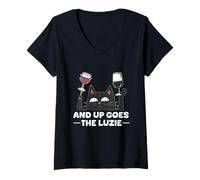 Donna And Up Goes The Luzie - Vino a forma di gatto Maglietta con Collo a V