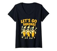 Donna Andiamo Banane Maglietta con Collo a V