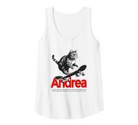 Donna ANDREA - Bellissimo nome di ragazza con gatto e skateboard Canotta