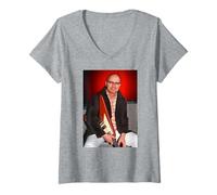 Donna Andy Powell Wishbone Ash Chitarrista di Dick Barnatt Maglietta con Collo a V