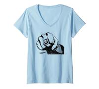 Donna Anello con Sigillo The Phantom Skull Retro Comic Maglietta con Collo a V