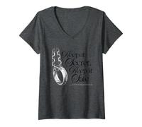 Donna Anello Fantasia Citazione Keep It Secret Keep It Safe Maglietta con Collo a V