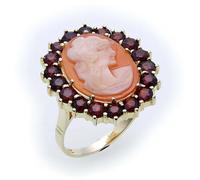 Donna Anello M.Granato E Gioiello Shell Oro 333 Giallo Cameo IN Conchiglia 8908