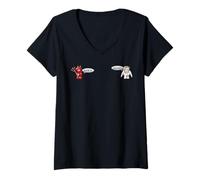 Donna Angeli e diavoli Maglietta con Collo a V