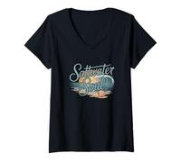 Donna Anima di acqua salata Maglietta con Collo a V