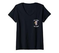 Donna Animal Design Ueno Zoo Amanti Maglietta con Collo a V