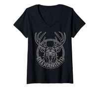 Donna Animale da Lavoro e Cervo da Festa e Deeraholic Maglietta con Collo a V
