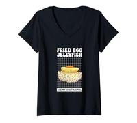 Donna Animale preferito uovo fritto medusa Maglietta con Collo a V