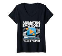 Donna Animazione delle emozioni Fotogramma per fotogramma Animazione Disegna Animazione Maglietta con Collo a V