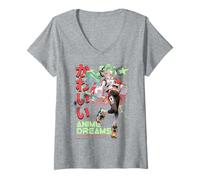Donna Anime Dreams Abbraccia Il Tuo Lato Kawaii Maglietta con Collo a V