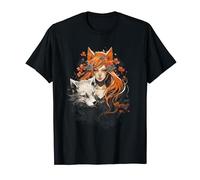 Donna Anime Manga Magia Kitsune Maglietta
