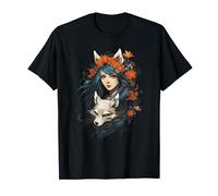 Donna Anime Manga Magia Kitsune Maglietta