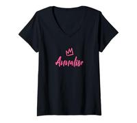 Donna Annalise la regina / corona rosa da donna chiamata Annalise Maglietta con Collo a V