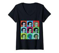 Donna Anne Boleyn Pop Art Versione 2 Maglietta con Collo a V