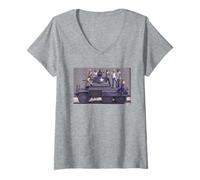 Donna Anni '70 California Girls On Tank Auto Blindata Di Julian Wasser Maglietta con Collo a V