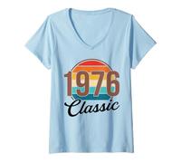 Donna Anno 1976 Compleanno Classico 1976 Classic Maglietta con Collo a V