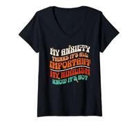 Donna Ansia Divertente Nihilismo Filosofia Nichilista Maglietta con Collo a V