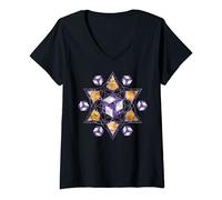 Donna Antahkarana in Sacred Geometry Ornament Maglietta con Collo a V