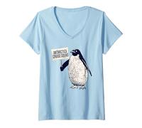 Donna Antartide Cruise Squad Penguin Vacanza Souvenir divertente Maglietta con Collo a V